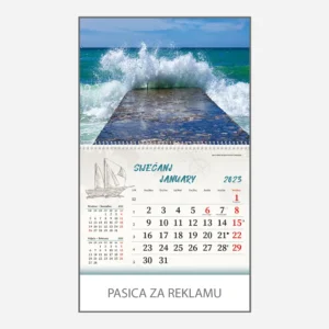 Zidni kalendar Obala i more 2023 - siječanj